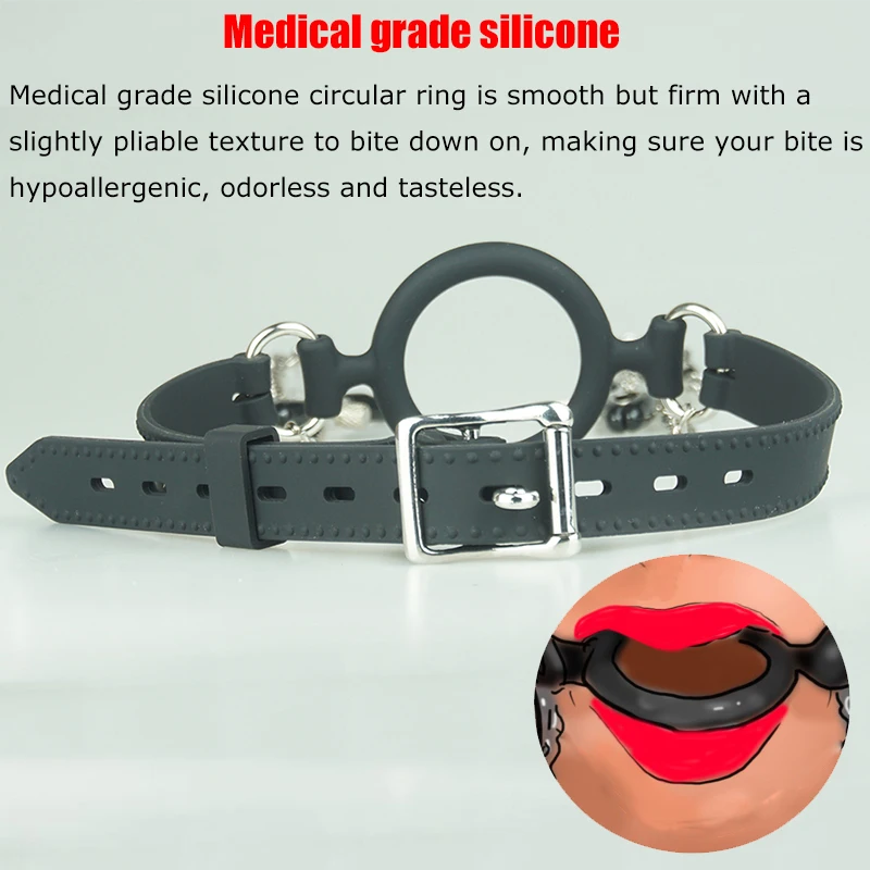 Полностью силиконовый БДСМ/Кольцо/кляп разбрасыватель две соединительные цепи