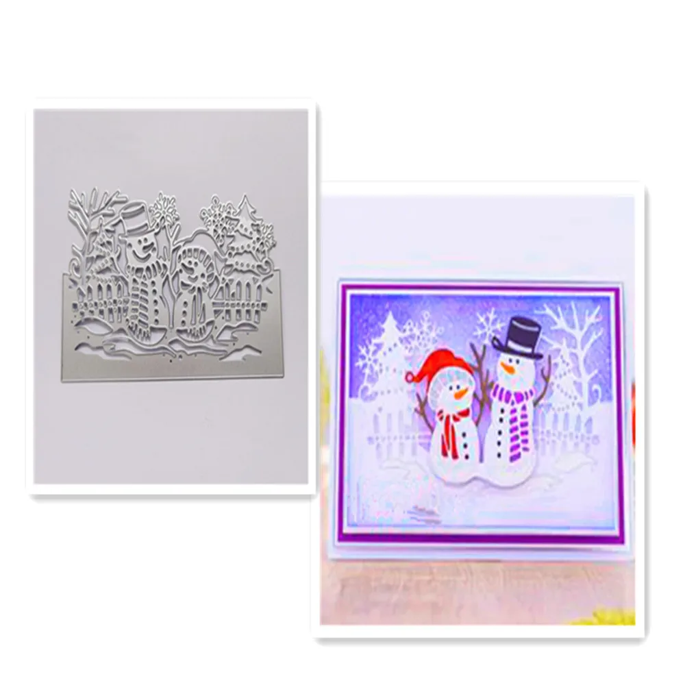 

Рождественские Снеговики кружевные металлические Вырубные штампы для «сделай сам» Скрапбукинг альбом бумага открытки, декоративные подел...