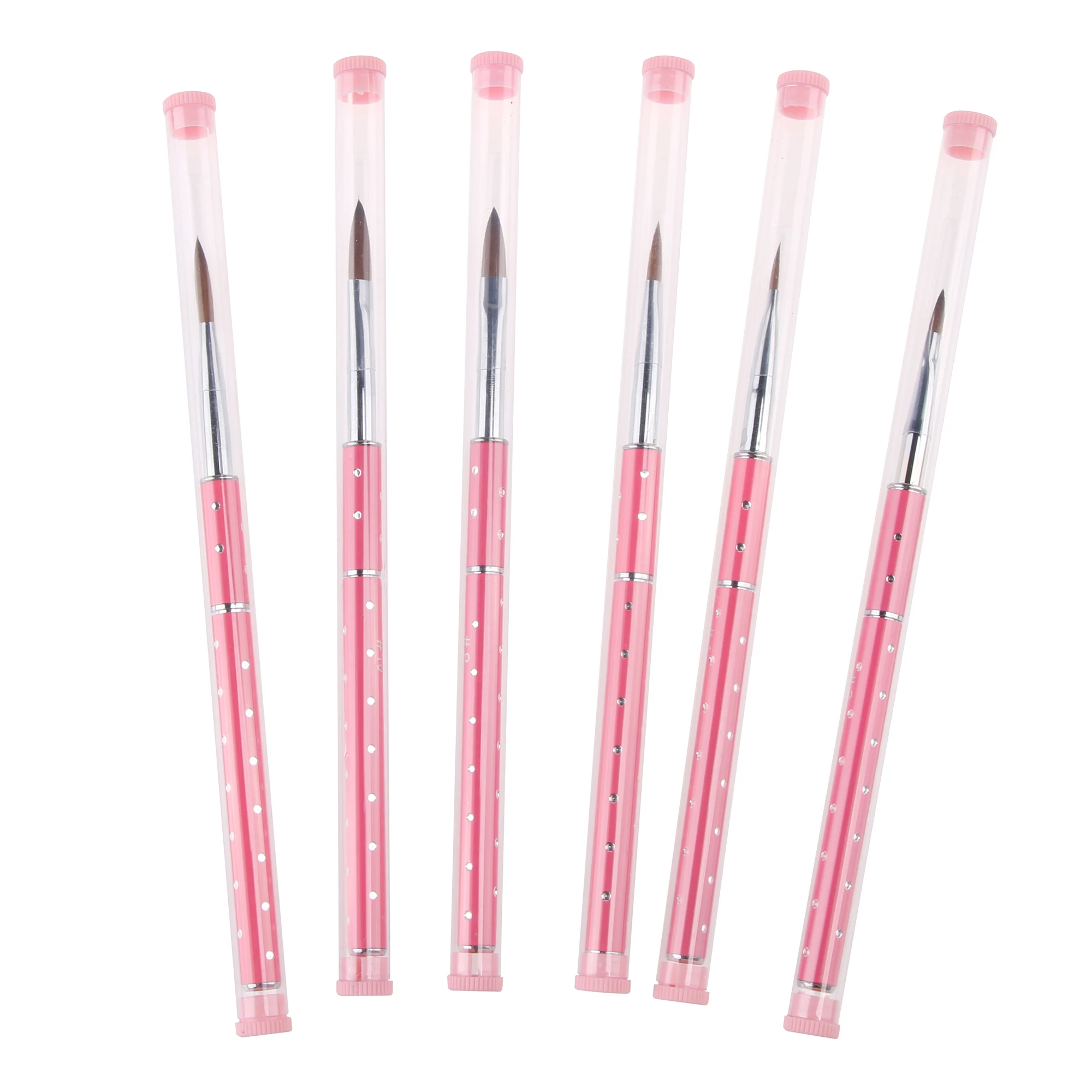 Акриловая кисть для дизайна ногтей металлическая ручка с алмазной кистью УФ-гель