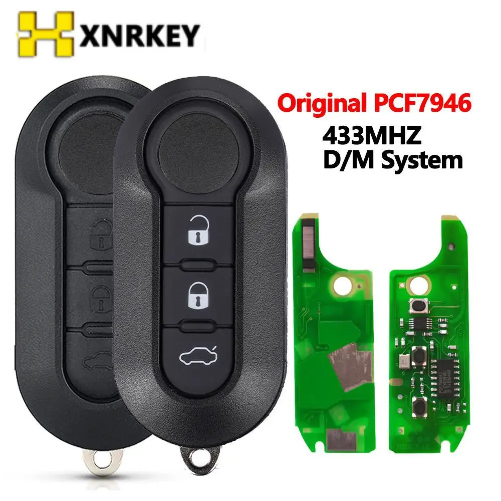 XNRKEY 3 кнопочный автомобильный Выкидной дистанционный ключ для Fiat 500 Panda Punto Bravo Stilo Ducato 2016 2017 PCF7946 Delphi BSI /M arelli BSI System
