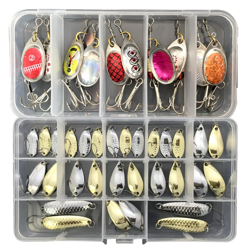 

Hot Sale Brilliant Fishing Lure Kit Micro Mini Spoons Sets Of Sequins Spinners Hard Metal Jig For Fresh and Sea Water Pesca Isca