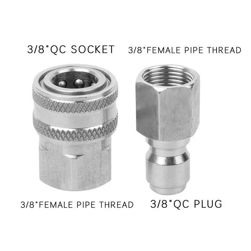 

Female Male Adapter Set Valve Connector Nozzle 5000 PSI Pressure Washer