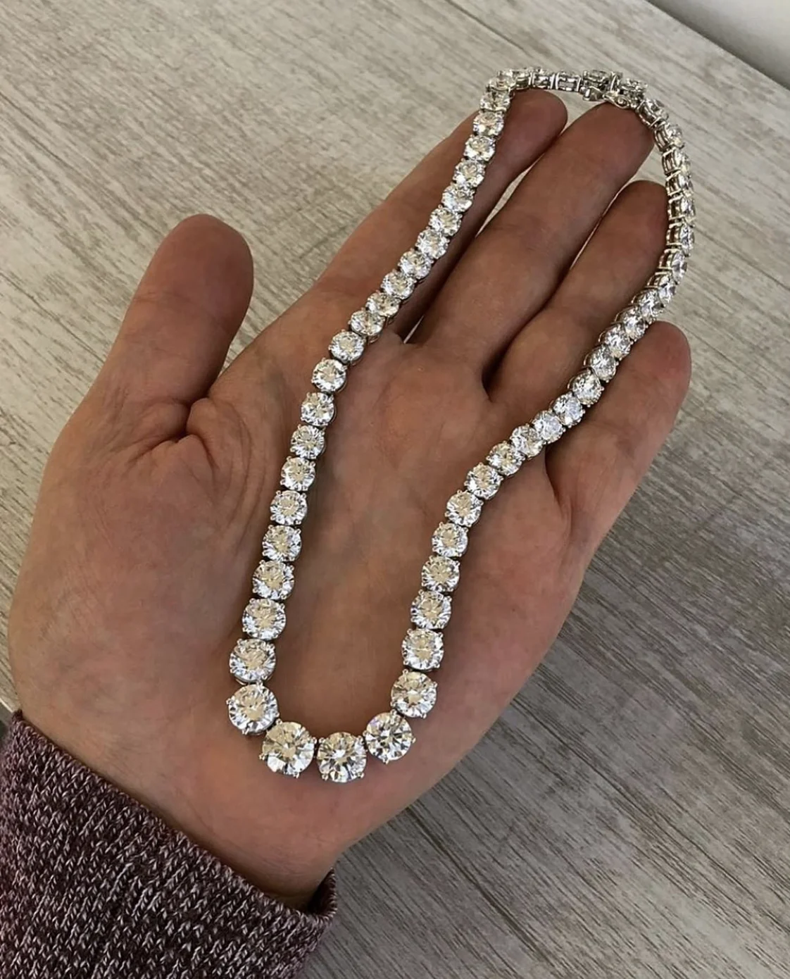 Роскошная цепочка из серебра 925 пробы с кубическим цирконием 5А теннисная хип-хоп