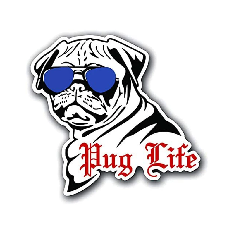 

Pug Life Fun Dog Vinyl Decal | Color | Sticker Car Window Car/truck/MacBook/laptop and Aders Auto Parts