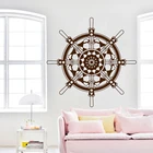 Рулетка корабль колеса стикер на стену мореходный морской виниловая наклейка Сейлор спальня гостиная украшение на стену астролаба узор росписи