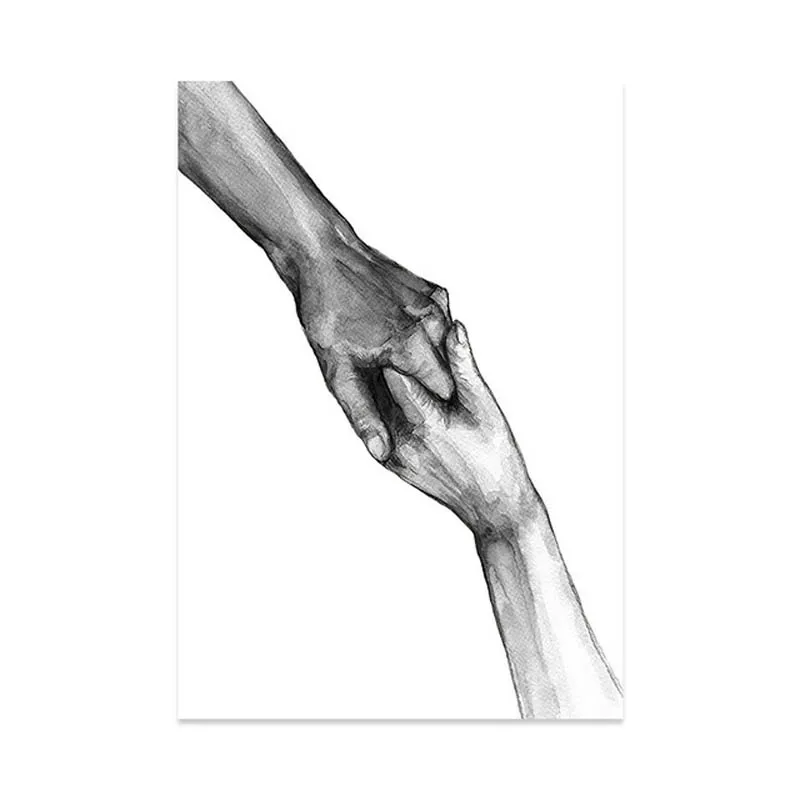 Настенный плакат с надписью Hand Love | Дом и сад