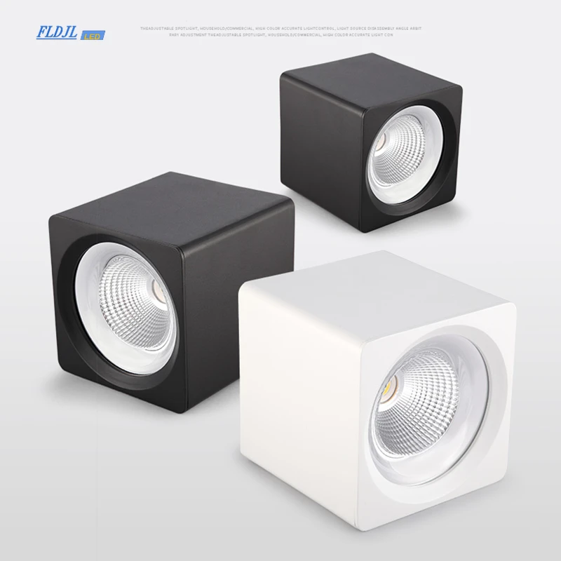 $11.09 Surface square dimmable COB LED downlight 7W 12W 20W 30W LED ceiling spotlight AC85~265V LED surface light indoor lighting