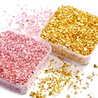 Щепка металлическая неправильной формы, 80 грамм, массивное блестящее покрытие 2-4 мм для дизайна ногтей, эпоксидный наполнитель для ваз сделай сам