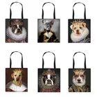 Собака и известная картина печати сумка для женщин, на каждый день, большого размера Ёмкость Портативный на открытом воздухе сумки на плечо подарок