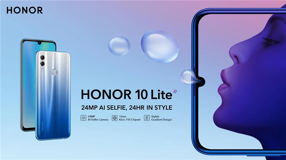Huawei Honor 10 Lite мобильный телефон Восьмиядерный 6,21 ''3400 mAh аккумулятор 24MP фронтальная камера 64 Гб rom многоязычный отпечаток пальца NFC