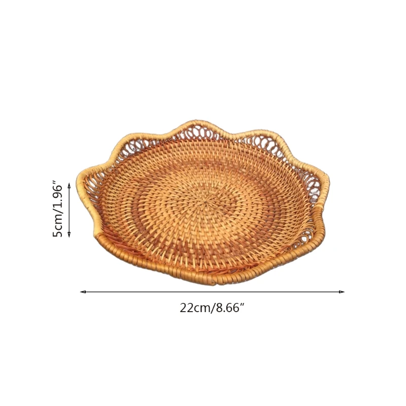 

Hand-woven Sun Flower Shape Basket Rattan Candy Storage Tray Picnic Tray Food
