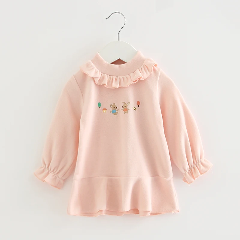 Платье для девочек Сезон осень-зима Теплое бархатное платье принцессы с вышивкой