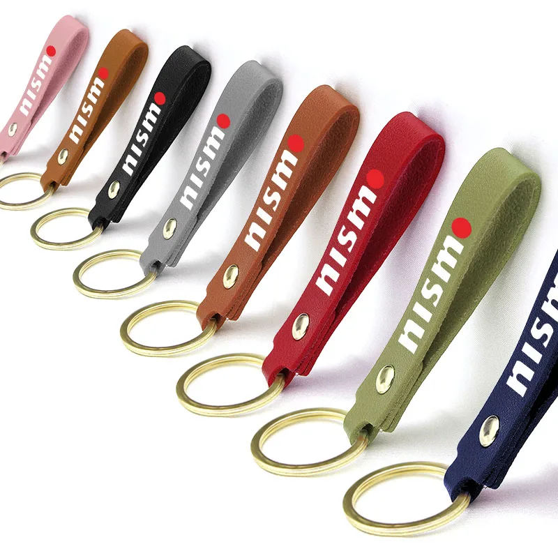 

8 Colors Car Keychain ring Strap Keyring Wallet For nismo Logo Emblem R34 GTR Nissans Tiida Sylphy Teana Note X-trail 1 2 Qashqa