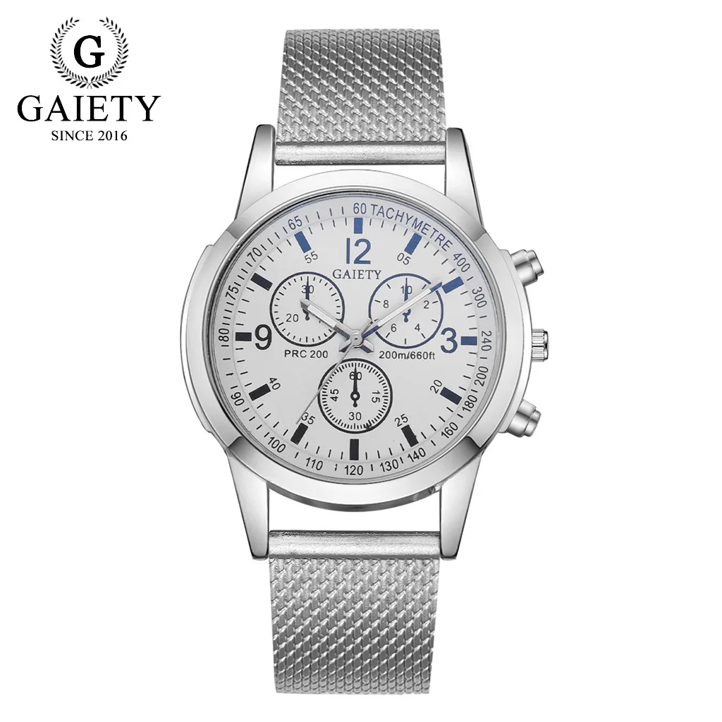 Роскошные деловые мужские часы аналоговые кварцевые наручные с силиконовым