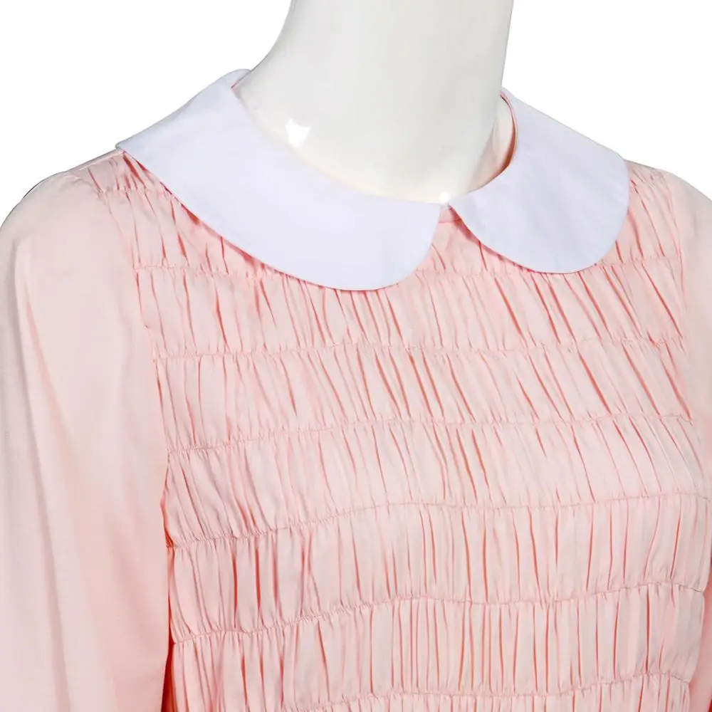 Женское платье с длинным рукавом Eleven's розовое вечернее кукольным воротником