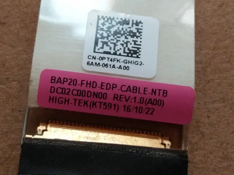 

(1-5 PCS) New Laptop Lcd Cable For Dell 17 R4 R5 P/N: 0PT4FK DC02C00DN00