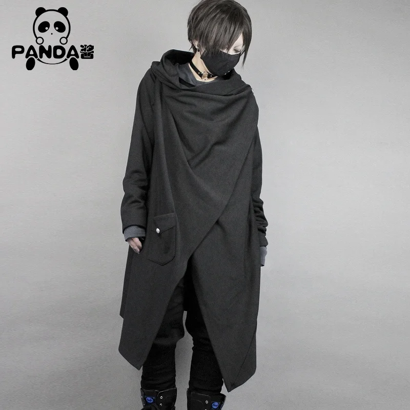 

Deorar Spring Festival Harajuku, Japan gothic punk black coat smock Dark Knight men's and women's cloak windbreaker