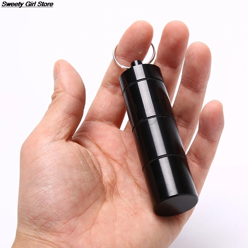 

Outdoor Portable Waterproof Outdoor Medicine Pill Container Aluminum Case Keychain Metal Waterproof Box Case Container