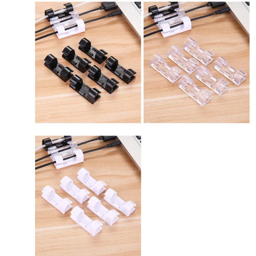 

60pcs Self-Adhesive Cable Organizer Convenient Data Cable Organizer Wire Cord Holder for Home Office (Black)