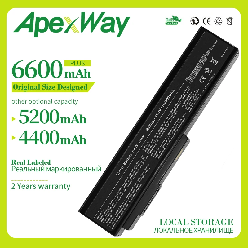 Смартфон Apexway Аккумулятор для ноутбука Asus N61JV N53 N61 N61J N61JQ N61V N61VG N61JA M50 M50S N53S N53J N53JQ