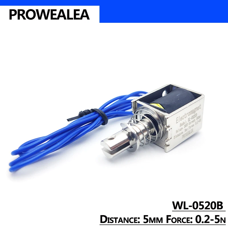 Электромагнитный двухтактный с силой тяги WL 0520B 5 В 6 в 12 24 0 2 5N линейный