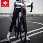 Зимние велосипедные штаны SANTIC, велосипедные штаны с 9d гелевыми подушечками, длинные брюки-кюлоты для велоспорта, женская теплая флисовая одежда для велоспорта
