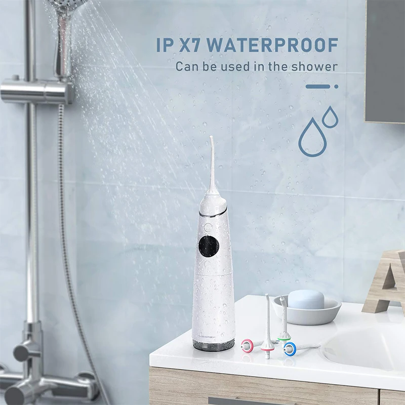 Liberex Oral Irrigator Water Flosser Portable Cordless Irrigator Dental USB Rechargeable IPX7 Waterproof  4 Modes Teeth Cleaner enlarge