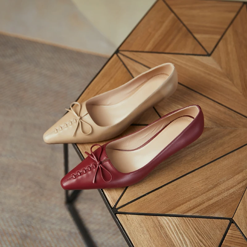 

Горячая Распродажа; Женские туфли-лодочки из натуральной кожи женская обувь 22-25 см длина острым носом модные ко всему подходящая женская об...