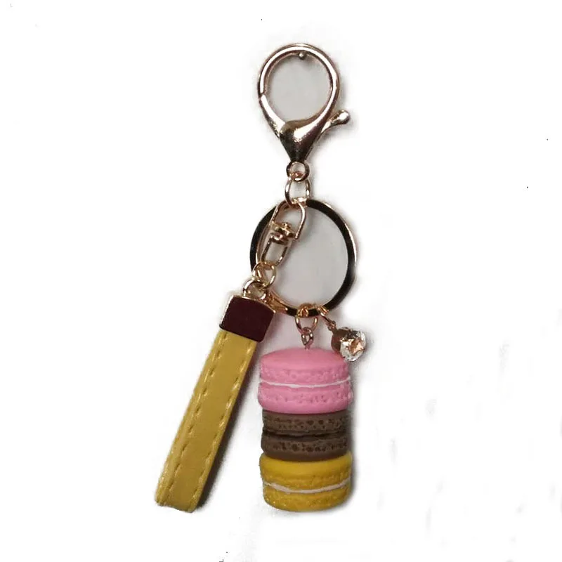 Макарон стиль брелок карамельный цвет кожаный канат модная сумка кулон