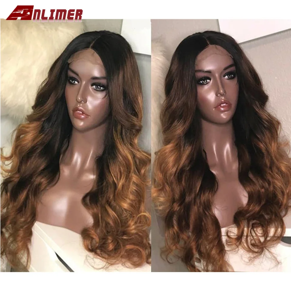 

Эффектом деграде (переход от темного к Шелковый Топ Синтетические волосы на кружеве волнистые человеческие волосы парики бразильские Воло...