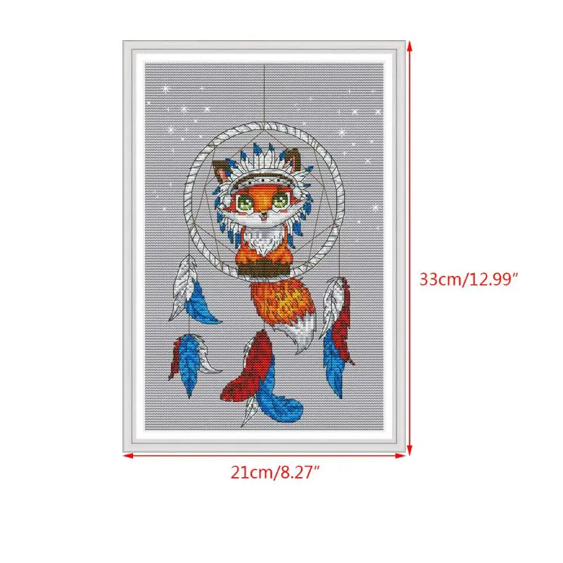 Лиса Ловец снов DIY ручной работы Рукоделие Счетный крест комплект с вышивкой 14CT |