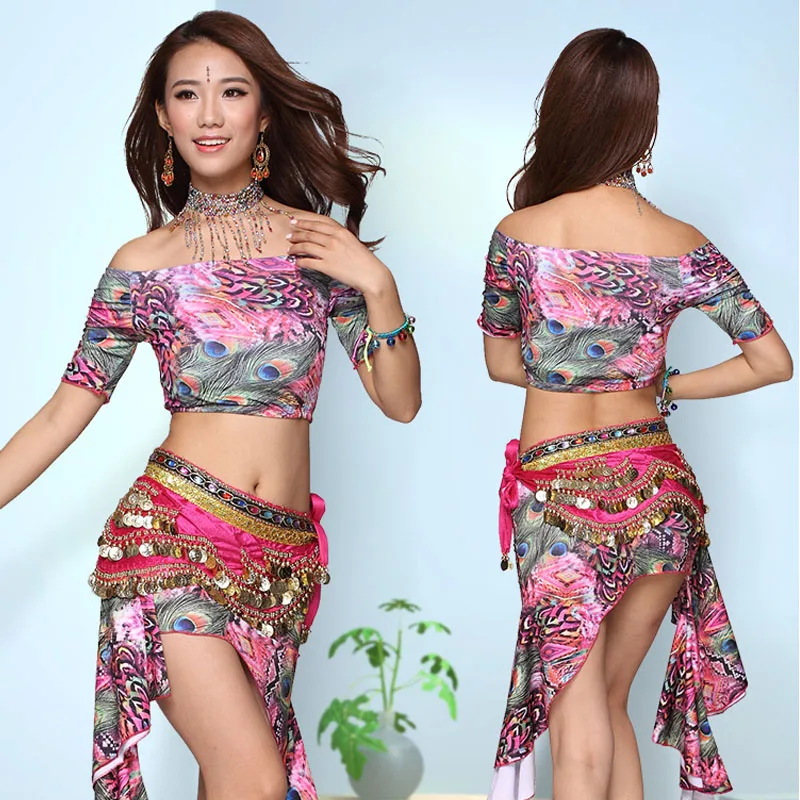 Женский костюм для танца живота комплект из 2/3 предметов юбка и топ индийские