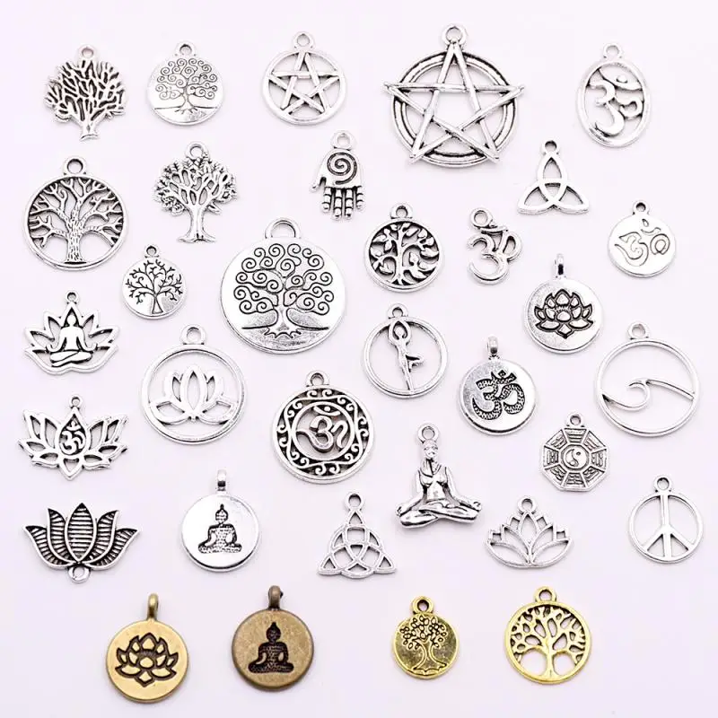 Оптовая продажа 30 шт. металлические браслеты OM подвески для самостоятельного