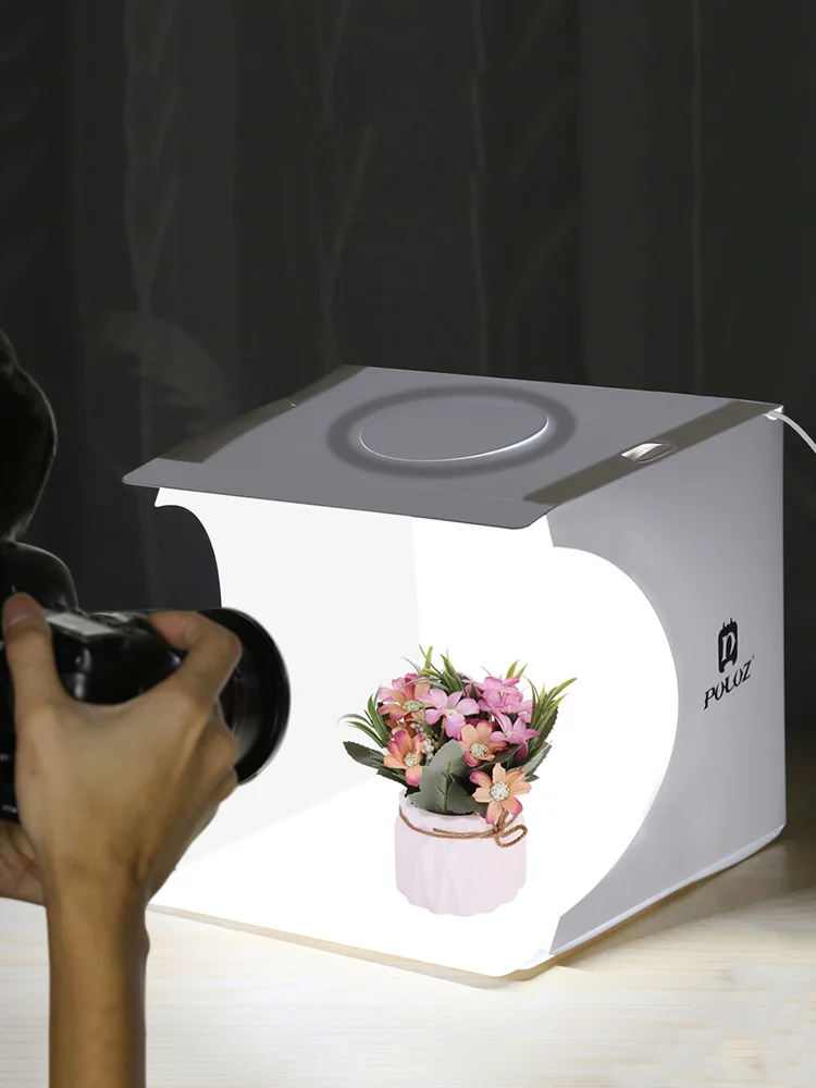 Трехцветный светодиодный кольцевой светильник PULUZ 20 см настольный студийный