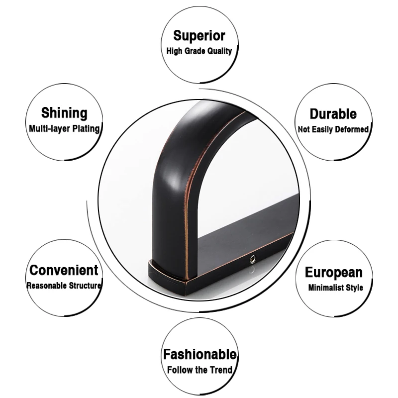 Набор аксессуаров для ванной комнаты черная Античная Полка полотенец держатель