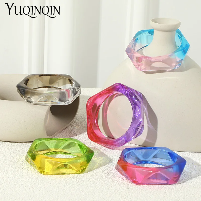 

Разноцветные полимерные Акриловые Модные браслеты для женщин ювелирные изделия в стиле бохо геометрические Модные женские браслеты с диза...
