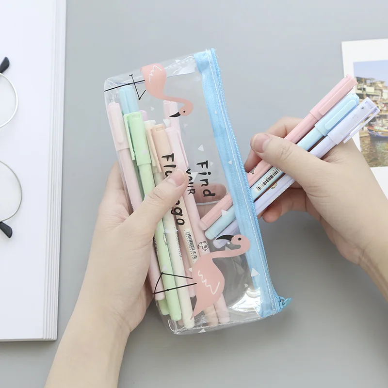 Водостойкий пенал с фламинго чехол для карандашей из ПВХ сумка хранения