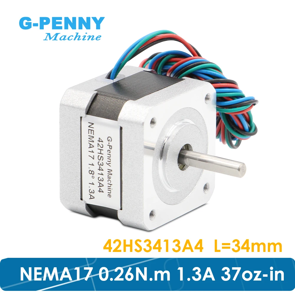 Бесплатная доставка! Шаговый электродвигатель Nema17 37Oz-in Nema 17, 4 провода, 1,3a, 2,5 мгн, 0,26 нм, 42 электродвигателя для станка с ЧПУ для 3D-принтера!