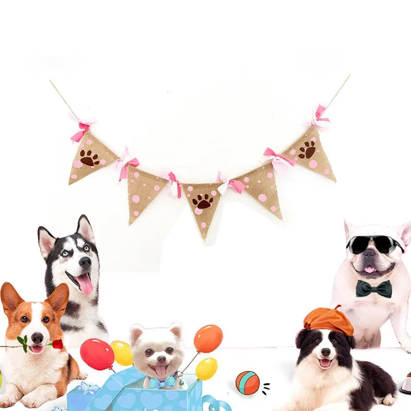 1 комплект кошечка собачья лапа баннерная веревка Вымпел для домашних животных