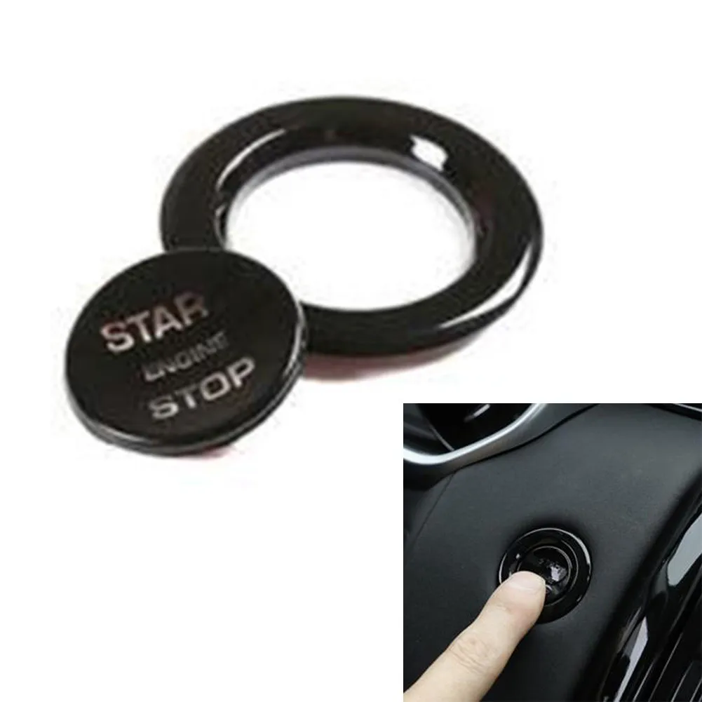 

2 шт./1 Набор накладки на пусковой переключатель аксессуары декоративные глянцевые черные с одной кнопкой