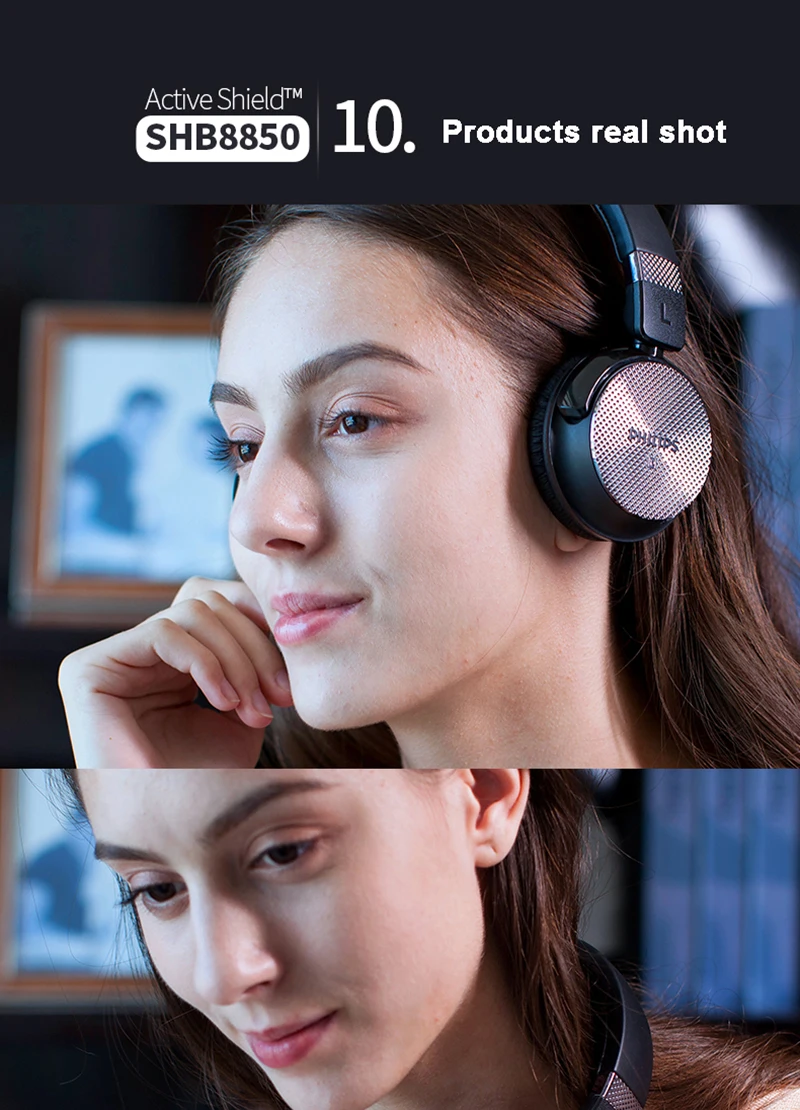 Оригинальные беспроводные bluetooth-наушники Philips SHB8850 с активным шумоподавлением NFC гарнитура с микрофоном для S9 S9 Plus