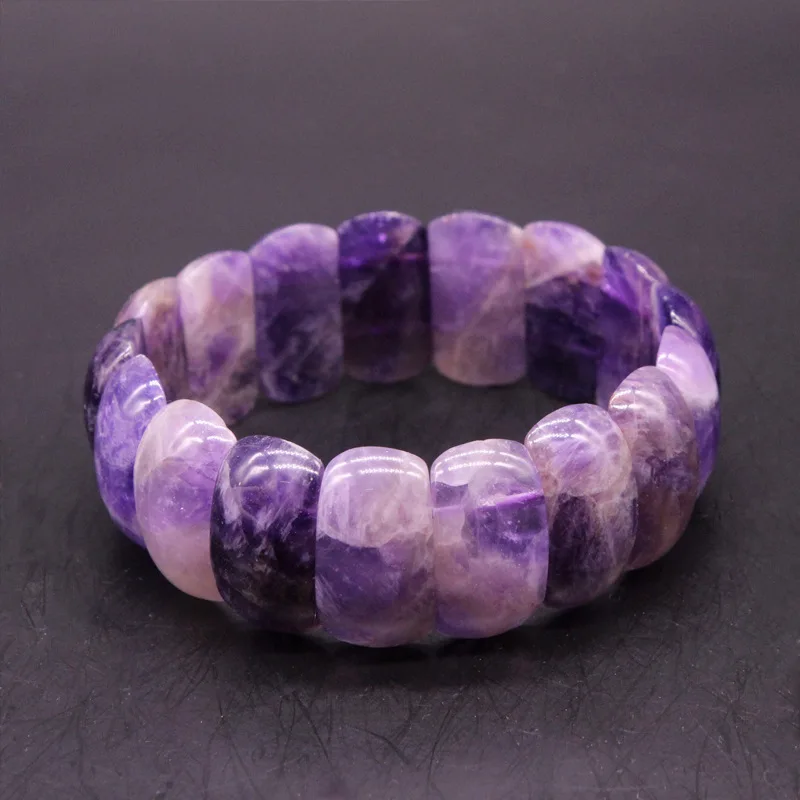 

BOEYCJR Purple Natural Stone Beads Bangles & Bracelets Handmade Jewelry Yoga Energy Bracelet for Women or Men