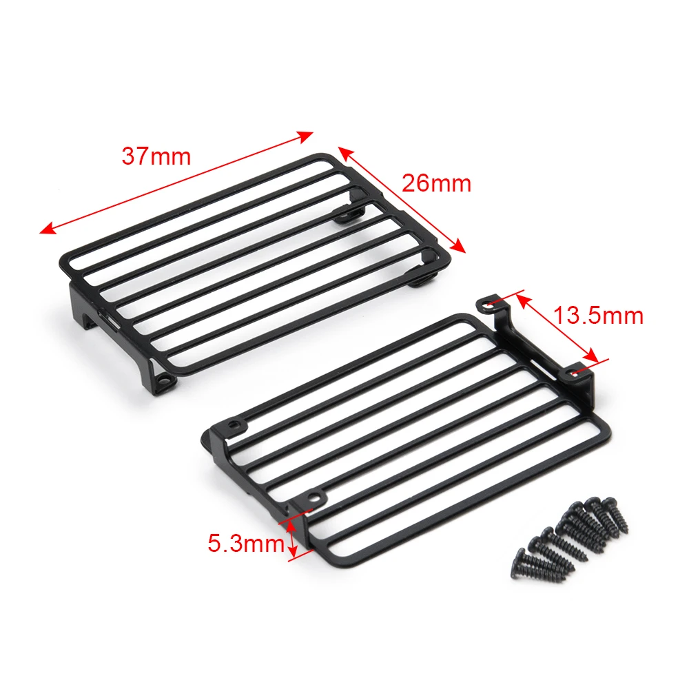 

AXSPEED 2Pcs/Set Black Front Light Guards Grille for TRX6 1/10 RC Crawler Car Parts