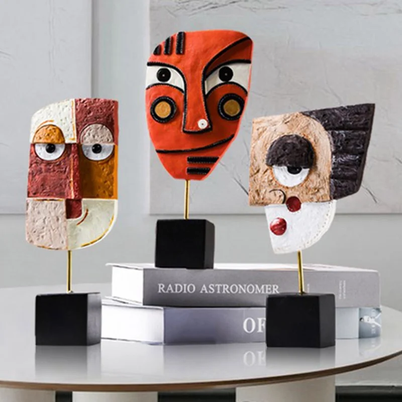 

Funny Abstract Face Art Ornaments Sculpture Crafts Office Decorations Home Decoration Living Room Bedroom Accessories Gifts