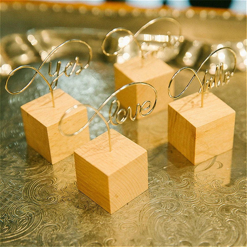 Мини Железный зажим для фотографий креативный круглый деревянный фон дня