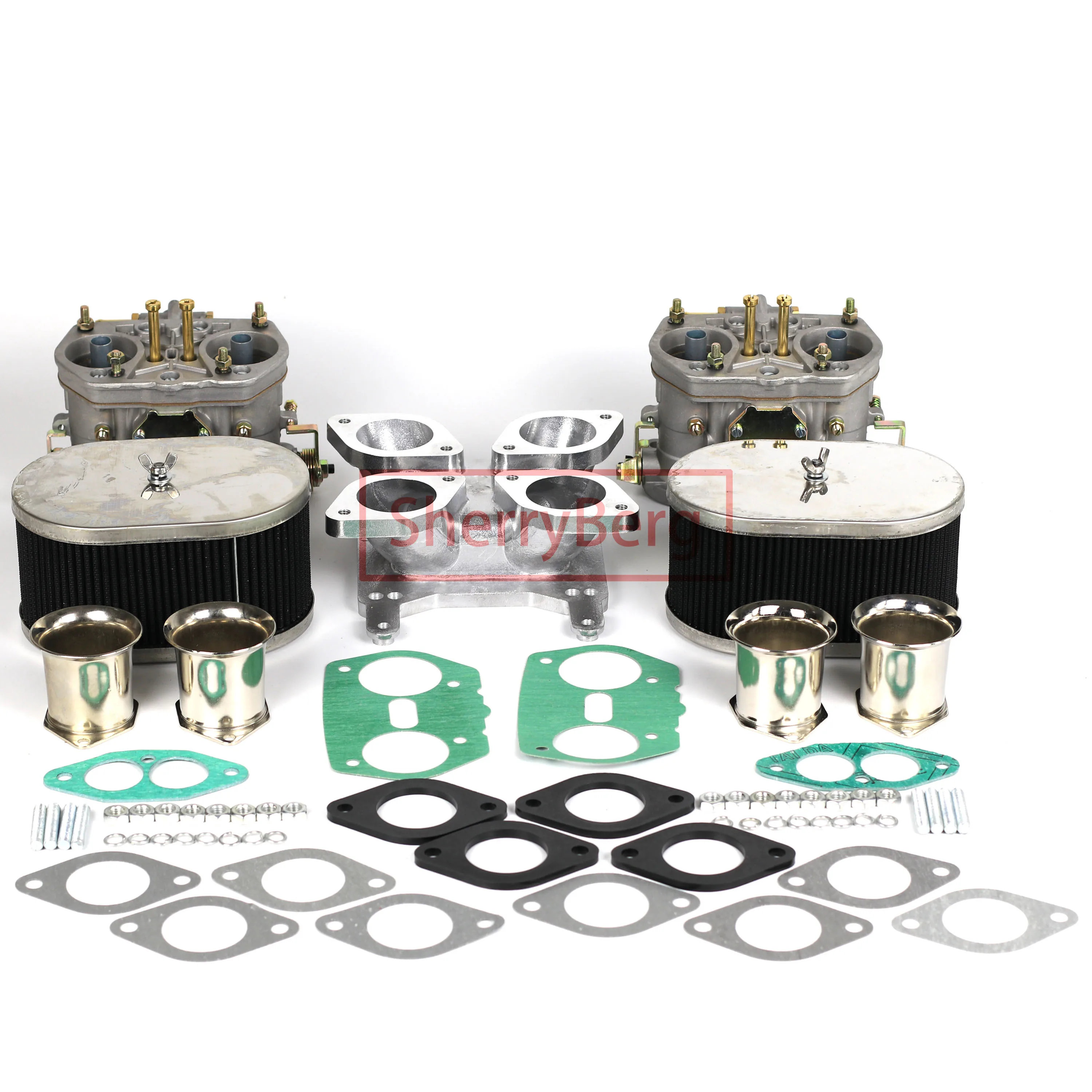 

SherryBerg FAJS EMPI WEBER Carburettor Carb Conversion Kit 4 Barrel Holley Adaptor with Twin 40 IDF 40IDF Carby for FORD CHEVY