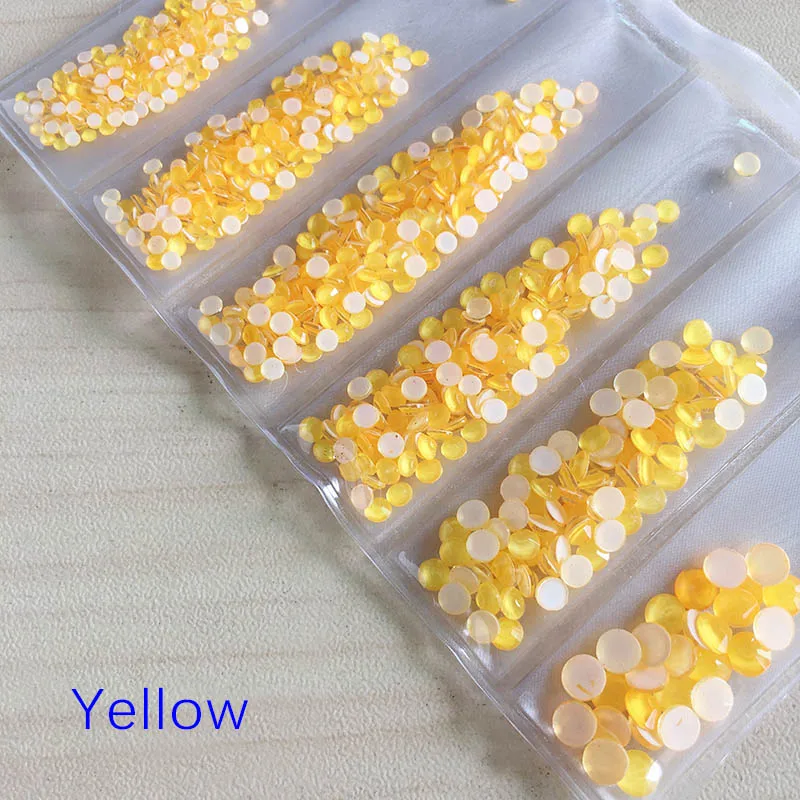 Yellow Новое прибытие простое, маленькое, новое Маникюр горный хрусталь стекло флуоресцентный круглый набор не-тепло ремонт ногтей декоративные стразы - Цвет: Yellow