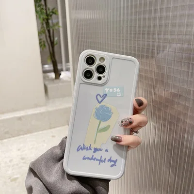 

Simple Personality Flower Silicone Full Package Apple Mobile Phone Case Camera Position Heightening Protection 2021 Style