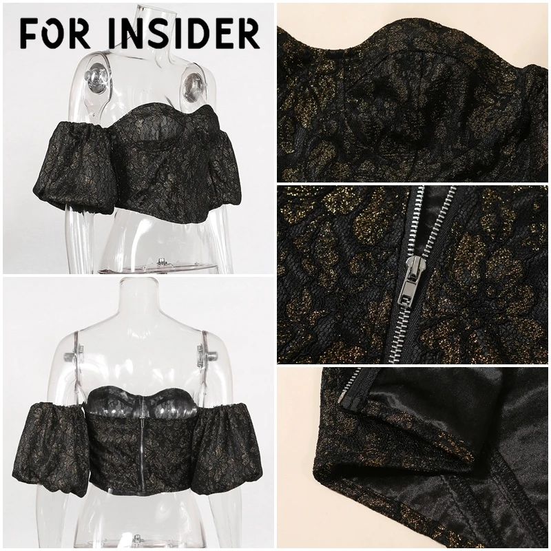 Черный Кружевной укороченный топ с открытой спиной и открытыми плечами Женский