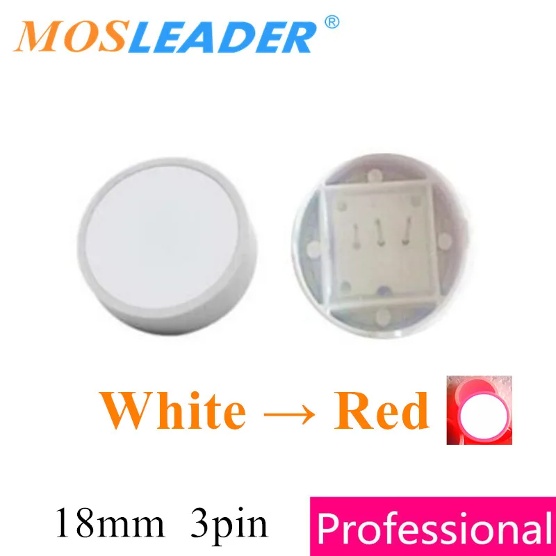 

Mosleader 100pcs 18mm 3P Round Flat tube display White turn red Circle display 18x18 Indicator led For Game player led display